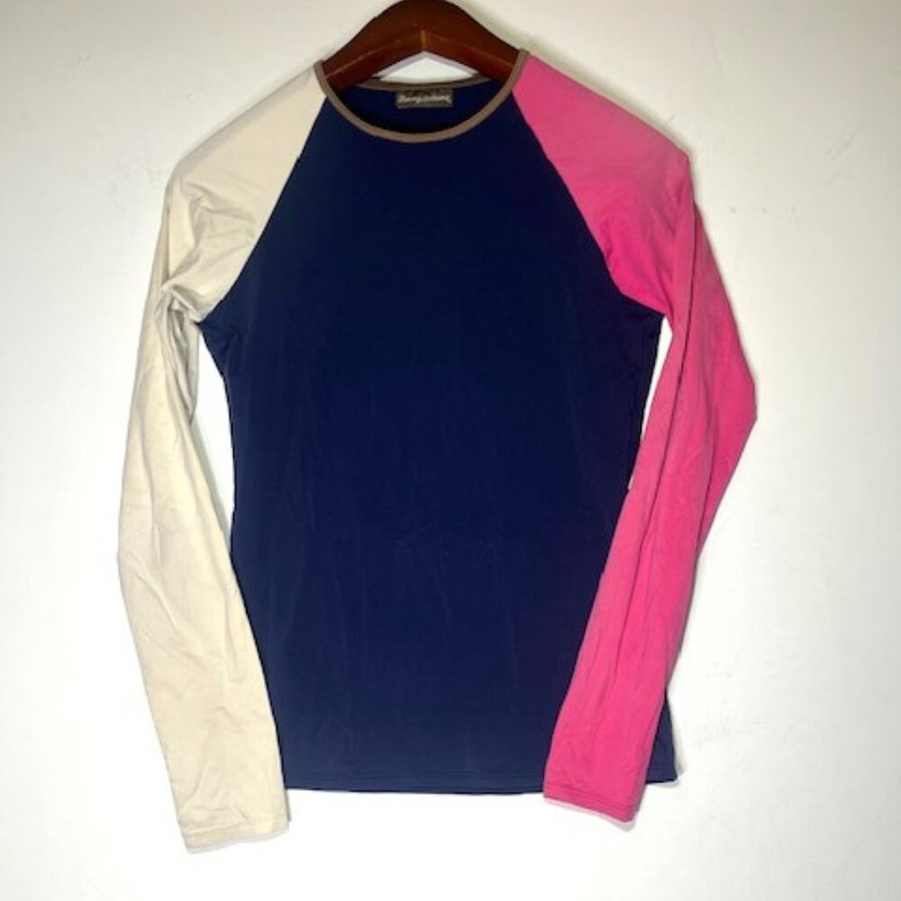 Tommy Bahama Casual Colorblock Long Sleeve Rashguard Swim Top Stretch Sz S